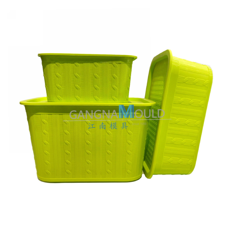 JN-334 Household PP plastic storage basket mold with cover