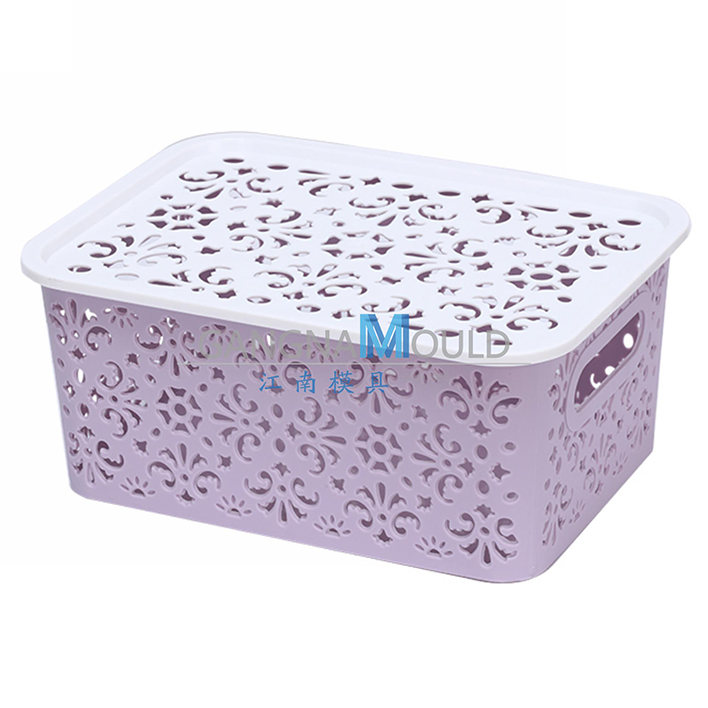 JN-341 Household PP plastic storage basket mold with cover