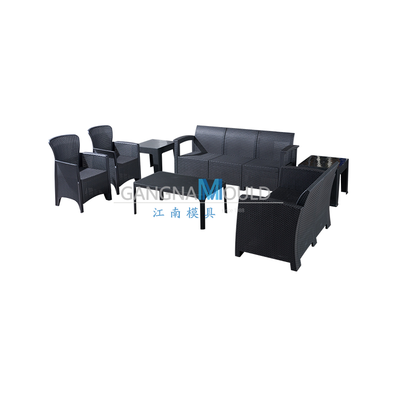 JN-630 Outdoor imitation rattan sofa table and chair set injection mold