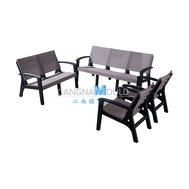 JN-629 Outdoor imitation rattan sofa table and chair set injection mold