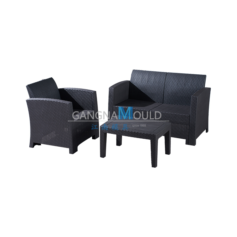 JN-626 Outdoor imitation rattan sofa table and chair set injection mold