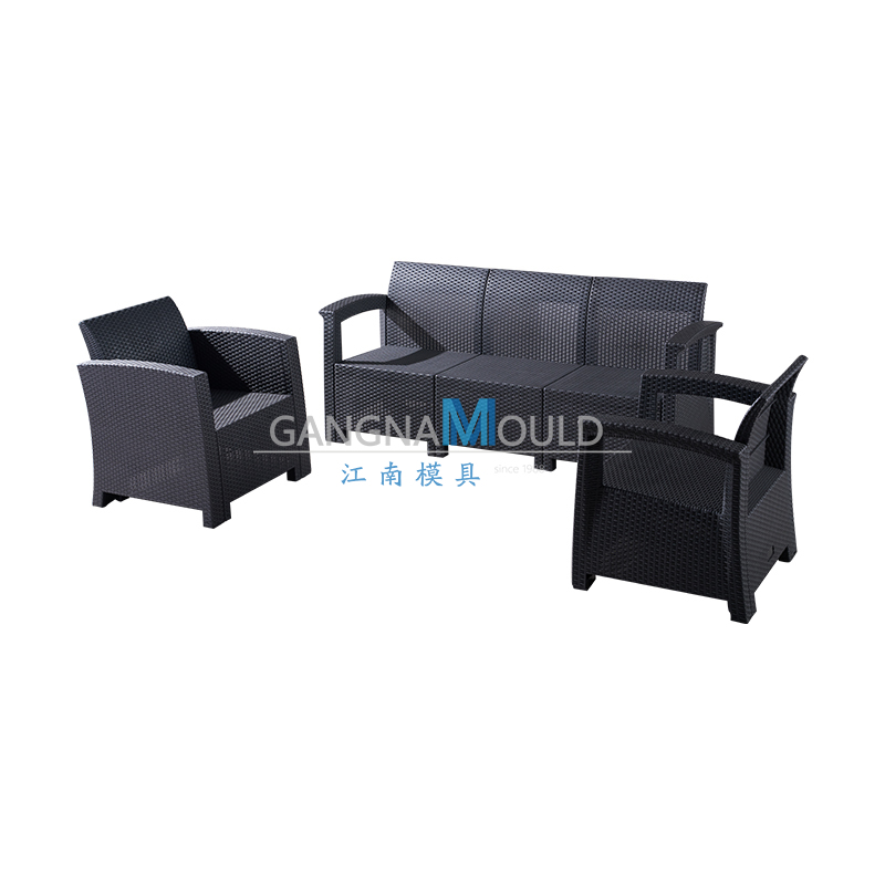 JN-625 Outdoor imitation rattan sofa table and chair set injection mold