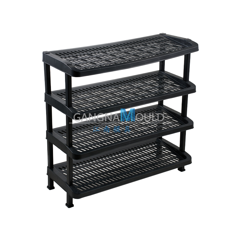 JN-496 Black 4-layer simple plastic shoe rack mold